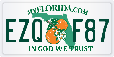 FL license plate EZQF87