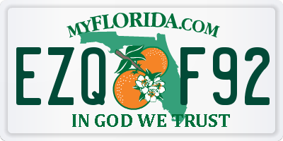 FL license plate EZQF92