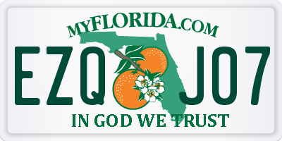 FL license plate EZQJ07