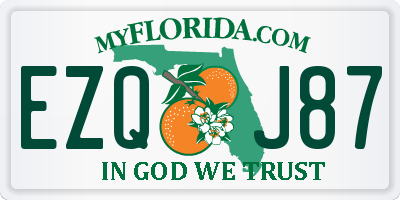 FL license plate EZQJ87