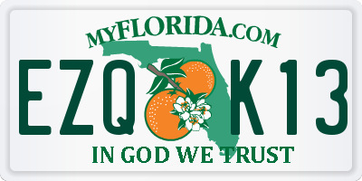 FL license plate EZQK13