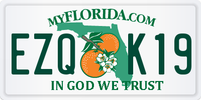 FL license plate EZQK19