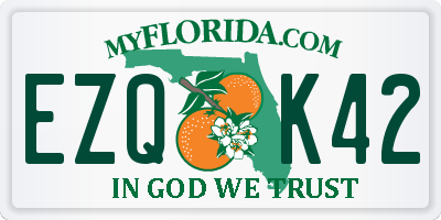 FL license plate EZQK42