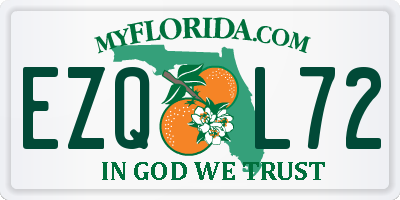 FL license plate EZQL72