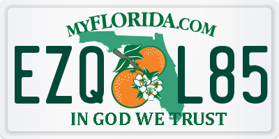 FL license plate EZQL85