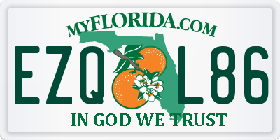 FL license plate EZQL86