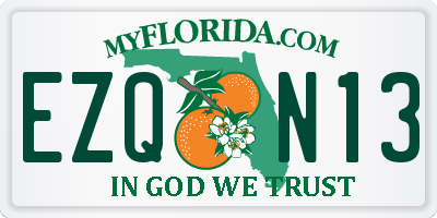 FL license plate EZQN13