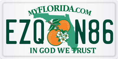 FL license plate EZQN86