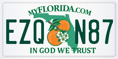 FL license plate EZQN87