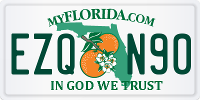 FL license plate EZQN90