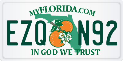 FL license plate EZQN92
