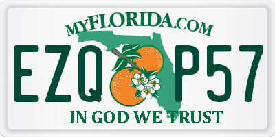 FL license plate EZQP57