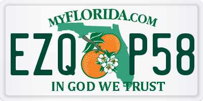 FL license plate EZQP58