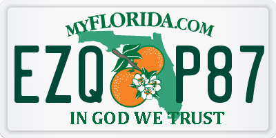 FL license plate EZQP87