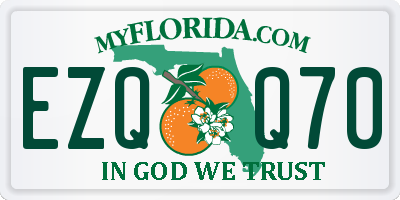 FL license plate EZQQ70