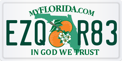 FL license plate EZQR83