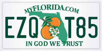 FL license plate EZQT85