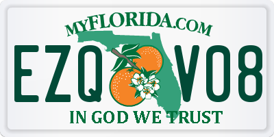 FL license plate EZQV08