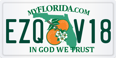 FL license plate EZQV18