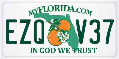 FL license plate EZQV37