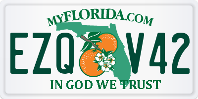 FL license plate EZQV42