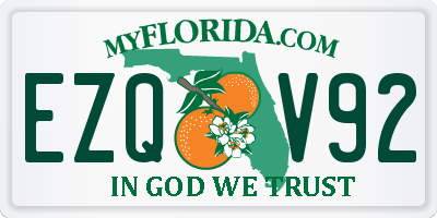 FL license plate EZQV92