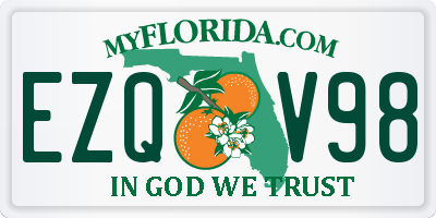 FL license plate EZQV98