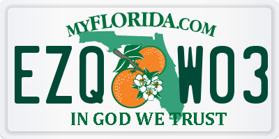 FL license plate EZQW03