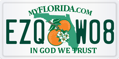 FL license plate EZQW08