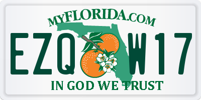 FL license plate EZQW17