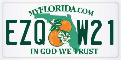 FL license plate EZQW21