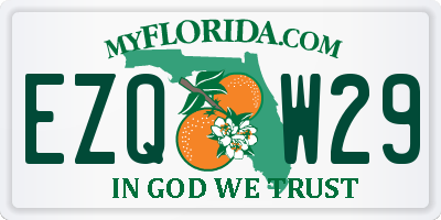 FL license plate EZQW29