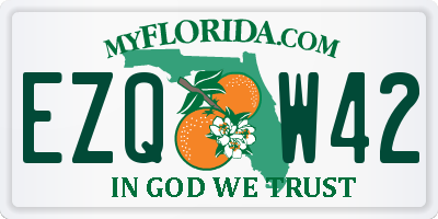 FL license plate EZQW42