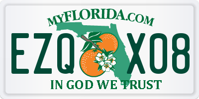 FL license plate EZQX08