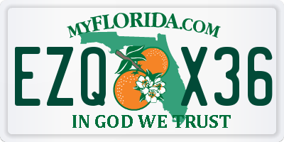 FL license plate EZQX36