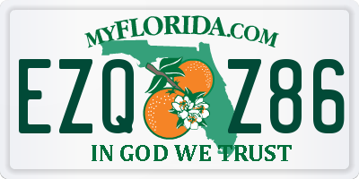 FL license plate EZQZ86