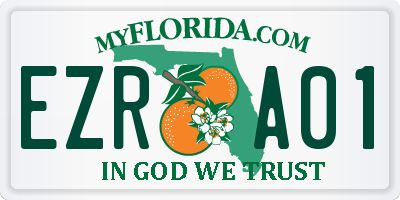 FL license plate EZRA01