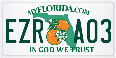 FL license plate EZRA03