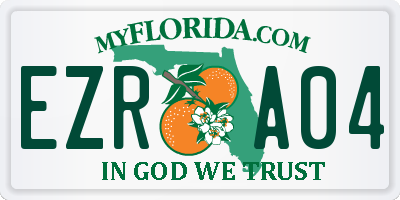 FL license plate EZRA04