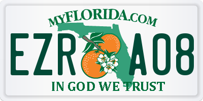 FL license plate EZRA08