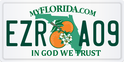 FL license plate EZRA09