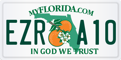 FL license plate EZRA10