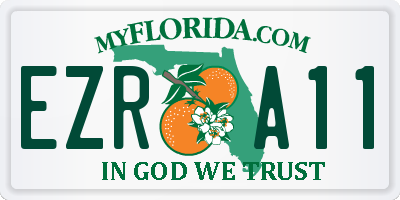 FL license plate EZRA11