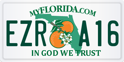 FL license plate EZRA16