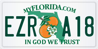 FL license plate EZRA18