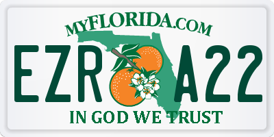 FL license plate EZRA22