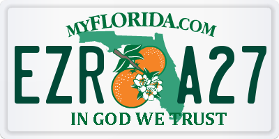 FL license plate EZRA27