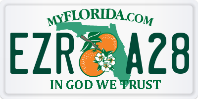 FL license plate EZRA28