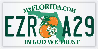 FL license plate EZRA29