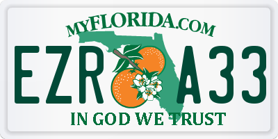 FL license plate EZRA33